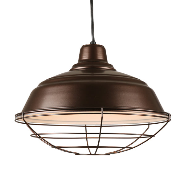 Quick Ship Hi-Lite 17" Curved Warehouse Collection Cord Hung Pendant, H-QSN15117 Series Oil Rubbed Bronze Finish