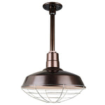 Quick Ship Hi-Lite 16" Warehouse Collection Stem Mount Pendant, H-QSN15116 Series (Black, White, Galvanized Finishes)