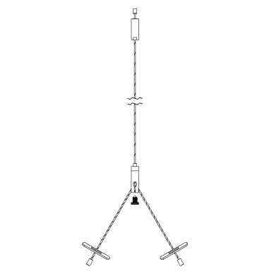 Adjustable non-powerfeed ceiling assembly with Cross Cable Gripper.  1/16" Galvanized cable