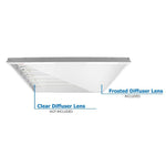 Premium 2FT LED High Bay, 223 Watt, 29,213 Lumens, 5000K, 120-277V, Optional Preassembled with Emergency Backup Installed