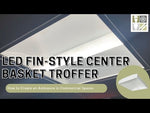 1 x 4 Foot LED Fin-Style Center Basket Troffer, Wattage Selectable: 21/28/32, 120-277V, 4000K