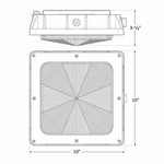 CDLX LED Power Adjustable Low Profile Canopy Light, 15/25/35/45Watt Selectable, 5100 Lumens, 120-277V, 3000k, 4000K, or 5000K