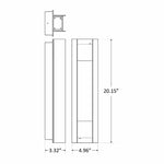 Crest Collection Passage Trim Wall Sconce, 1800 Lumens, 100-277V, 5/10/15/20W Selectable, 3000K, 4000K, or 5000K, Dark Bronze or Silver