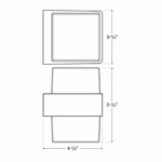 LED Square Mini Up/Down Wall Light, 6 Watt, 400 Lumens, 12V, CCT Selectable 3000K/4000K/5000K, Dark Bronze Finish