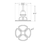 LED UFO High Bay Lamp, 12,000 Lumens, 100 Watt, 120-277V, 5000K, Black Finish