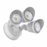 3 Head LED Dimmable Security Light, 2800 Lumens, 30 Watt, 120V, CCT Selectable, Bronze or White Finish