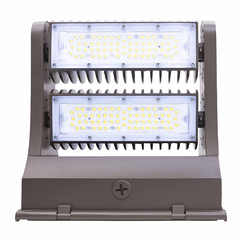 LED Adjustable Wall Pack, 60 Watt, 7800 Lumens,120-277V, 3000K, 4000K or 5000K CCT Available, Dark Bronze