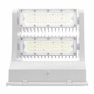 LED Adjustable Wall Pack, 60 Watt, 7800 Lumens,120-277V CCT Selectable, White