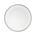 Circular white flush mount mirror with sleek silver metallic frame and brushed nickel finish for modern interiors