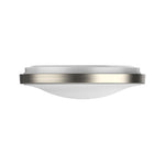 Modern 11 inch brushed nickel flush mount ceiling light with frosted glass diffuser and selectable color temperature