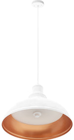 LED Vintage Pendant Light, 25W, 1300LM, 120V, CCT Selectable 2700K/3000K/35000K/4000K/5000K, Black or White