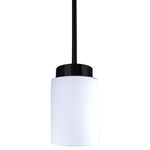 LED 4" Glass Pendant With 6FT Adjustable Rod Pendant Light, 12W, 720LM, 120V, CCT Selectable 2700K/3000K/35000K/4000K/5000K, Black or Brushed Nickel Finish