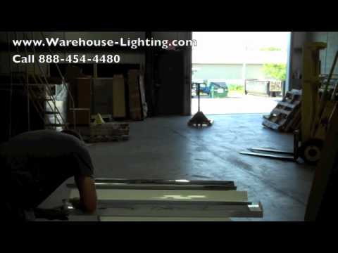 Assembling an industrial T5 and T8 strip lighting fixture