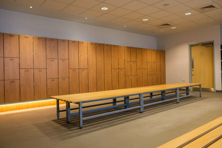 Locker room with LED lighting