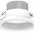White recessed 6 inch led commercial downlight with sleek metallic silver trim and selectable wattage and cct options