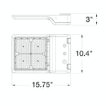 Large LED Area/Parking Lot Light, 14000 Lumen Max, Wattage and CCT Selectable, 120-277V, Bronze Finish