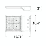Large LED Area/Parking Lot Light, 21000 Lumen Max, Wattage and CCT Selectable, 120-277V, Bronze Finish