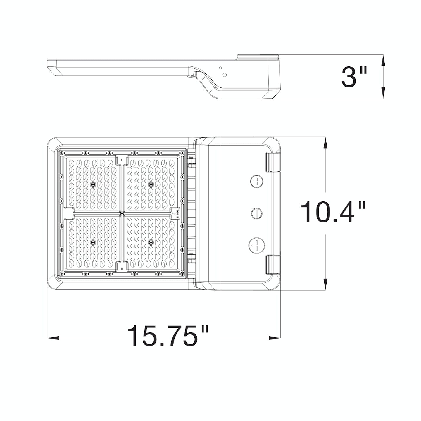 Large LED Area/Parking Lot Light, 21000 Lumen Max, Wattage and CCT Selectable, 120-277V, Bronze Finish