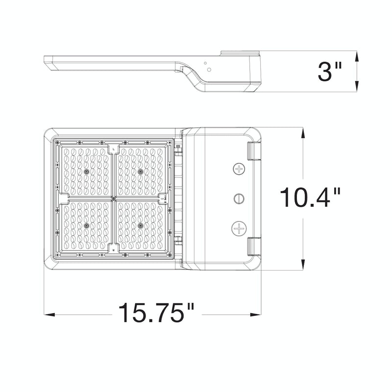 Large LED Area/Parking Lot Light, 21000 Lumen Max, Wattage and CCT Selectable, 120-277V, Bronze Finish
