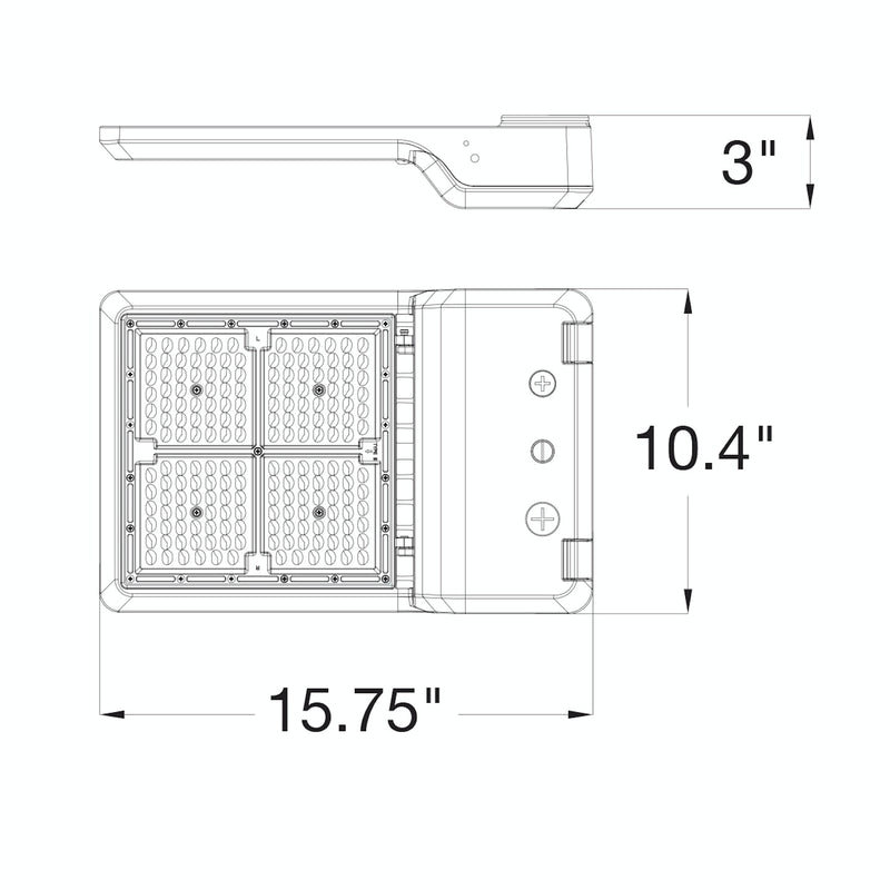 Large LED Area/Parking Lot Light, 14000 Lumen Max, Wattage and CCT Selectable, 120-277V, Bronze Finish