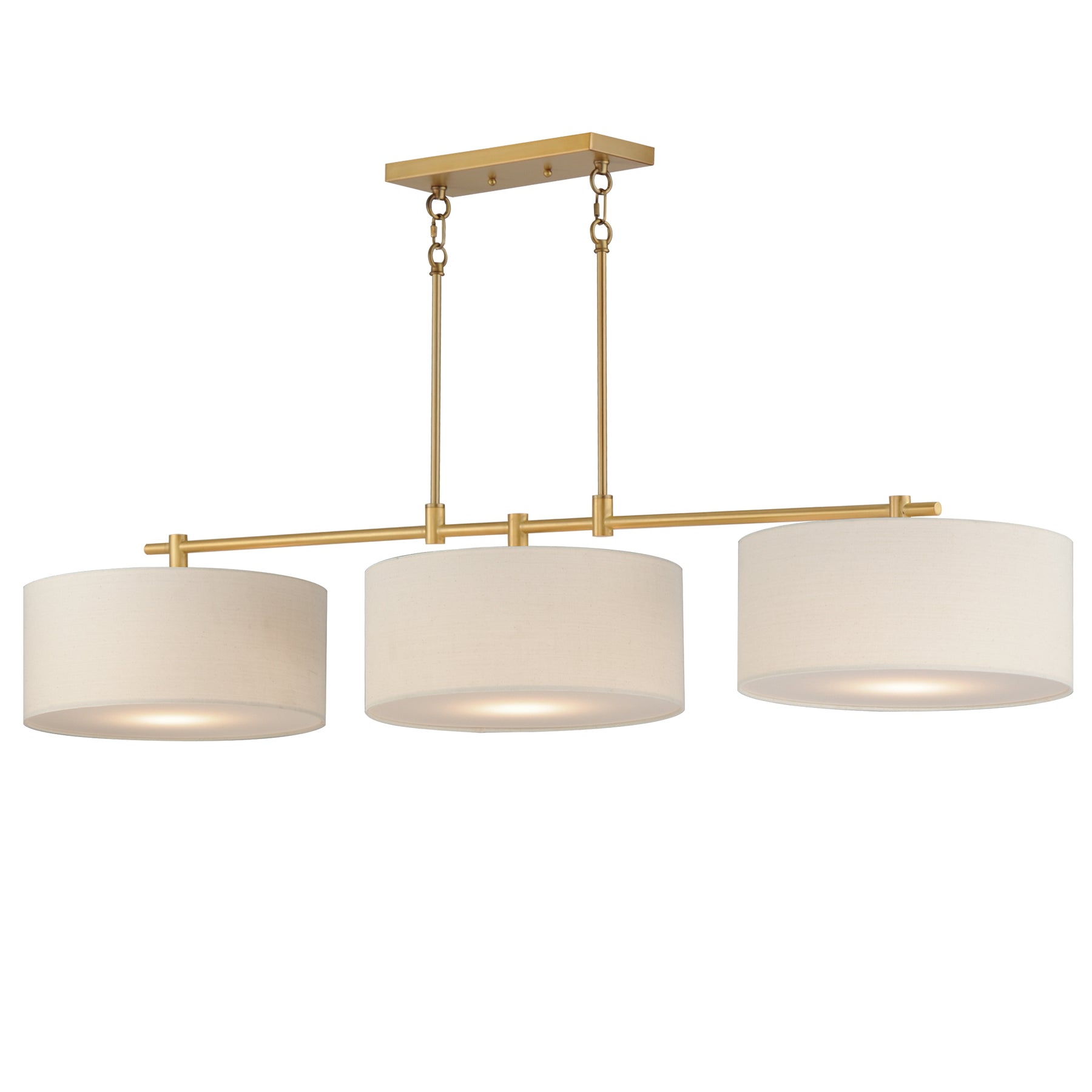 Bongo 3-Light Pendant, Natural Aged Brass, Oil Rubbed Bronze or Satin Nickel Finish