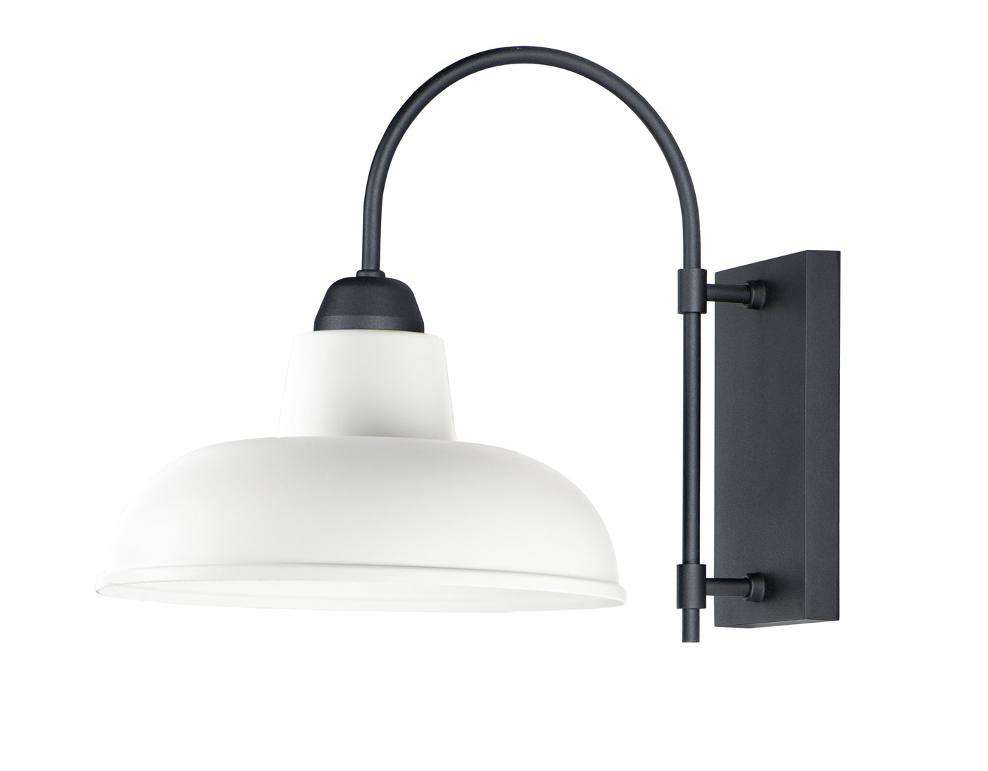 Industrial 1-Light Outdoor Wall Sconce, Black or White / Black