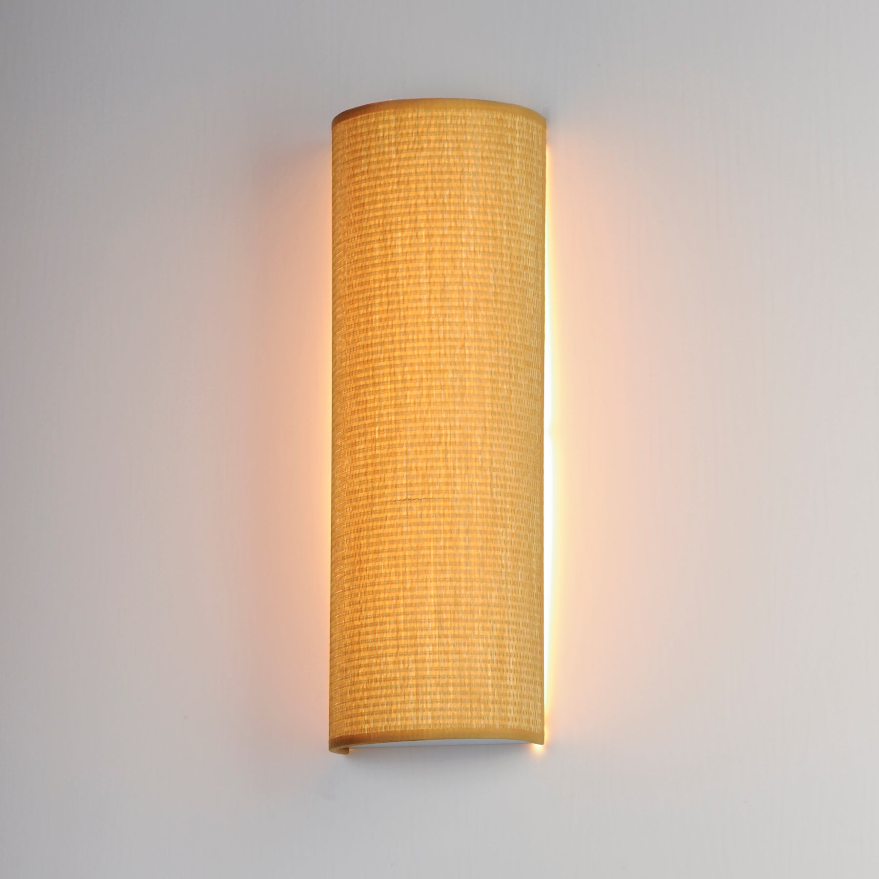 Prime 18" Tall LED Sconce, 820 Lumens, 12W, 3000K, 120-277V White Linen, Oatmeal, Black Organza, or Grass Cloth Finish