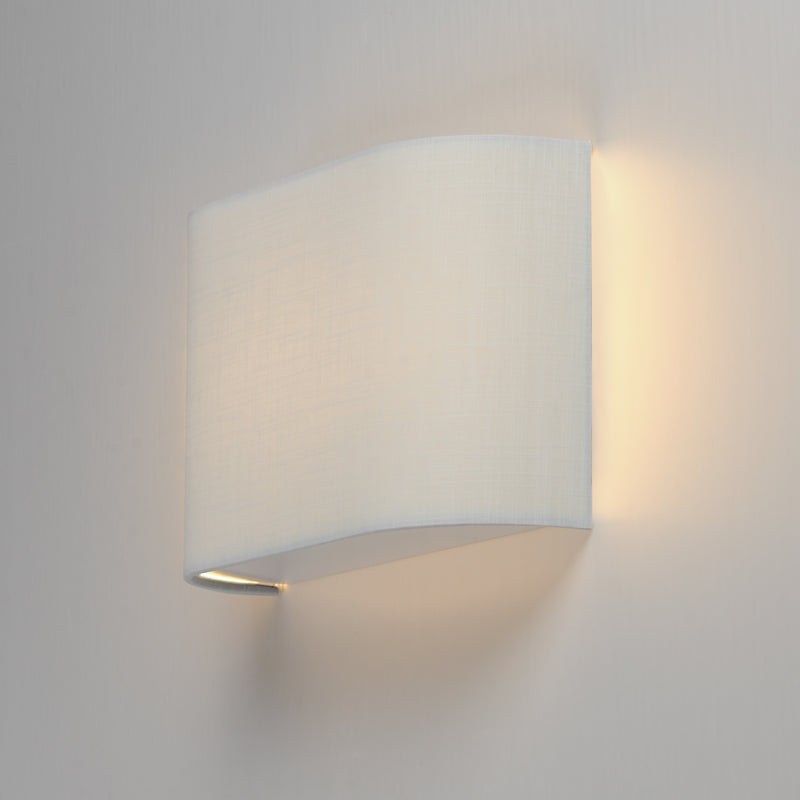 Prime 13" Wide LED Wall Sconce, 680 lumens, 10W, 3000K CCT, 120-277V, White Linen, Oatmeal, Black Organza or Grass Cloth Finish