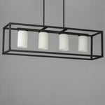 Lateral 4-Light Linear Pendant, Black or Satin Nickel