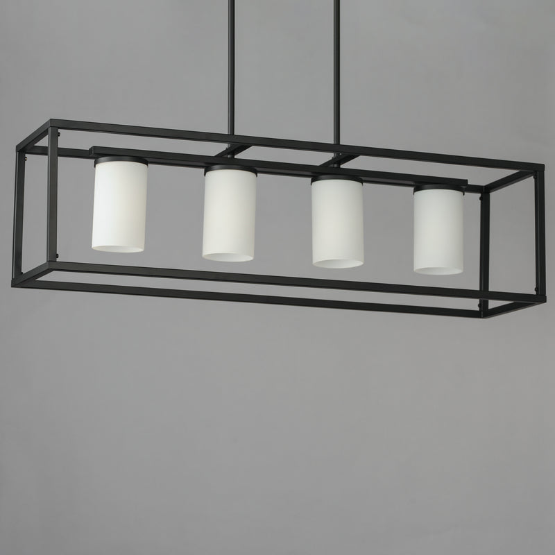 Lateral 4-Light Linear Pendant, Black or Satin Nickel