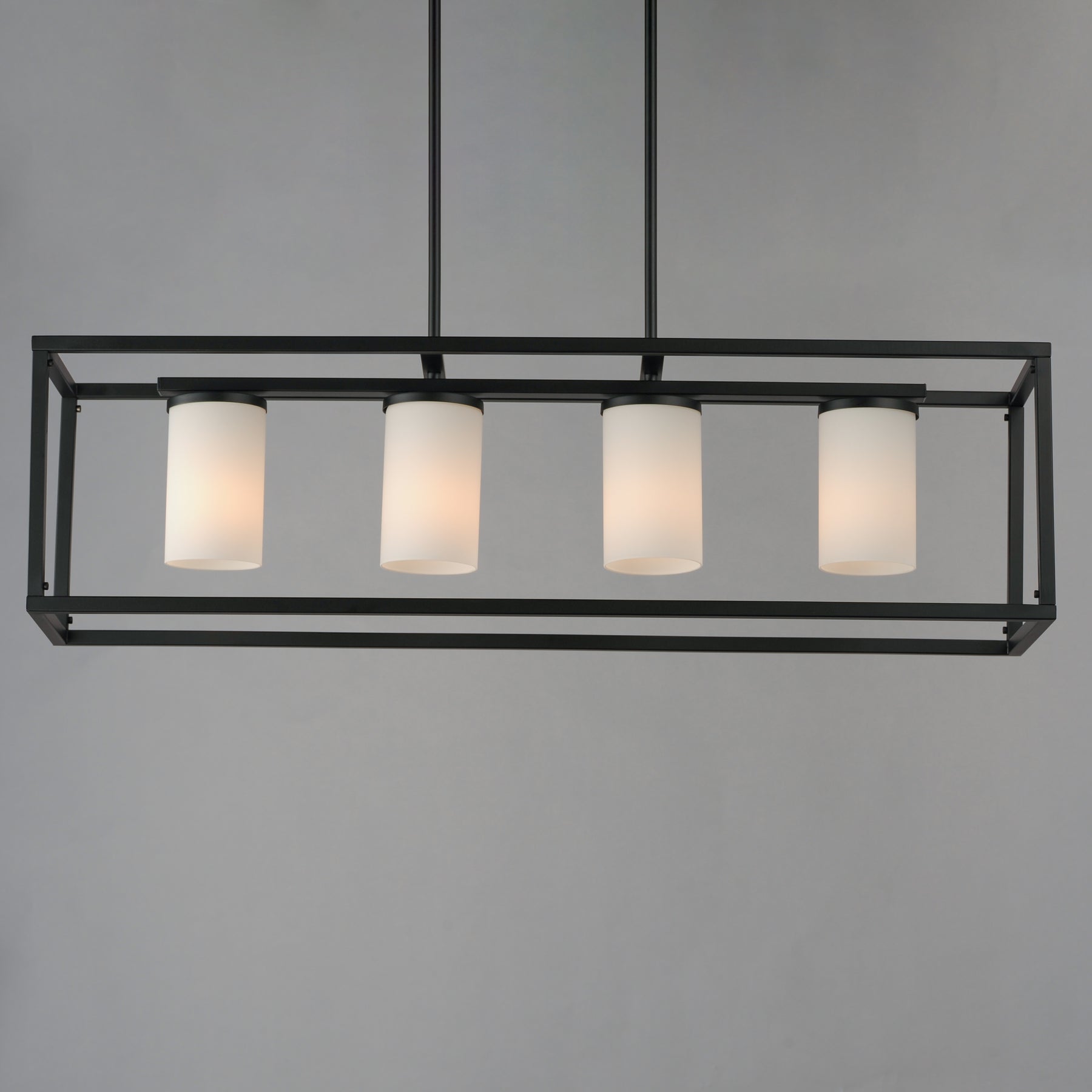 Lateral 4-Light Linear Pendant, Black or Satin Nickel
