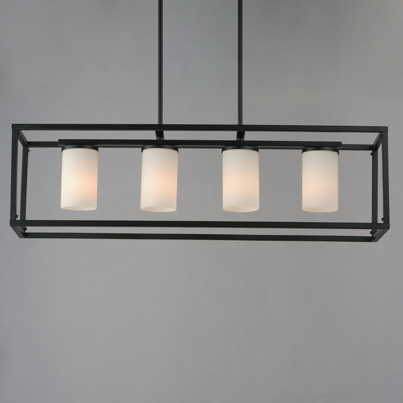 Lateral 4-Light Linear Pendant, Black or Satin Nickel