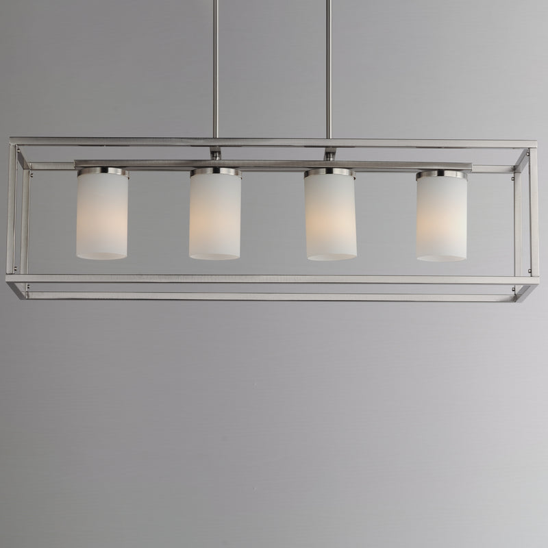 Lateral 4-Light Linear Pendant, Black or Satin Nickel