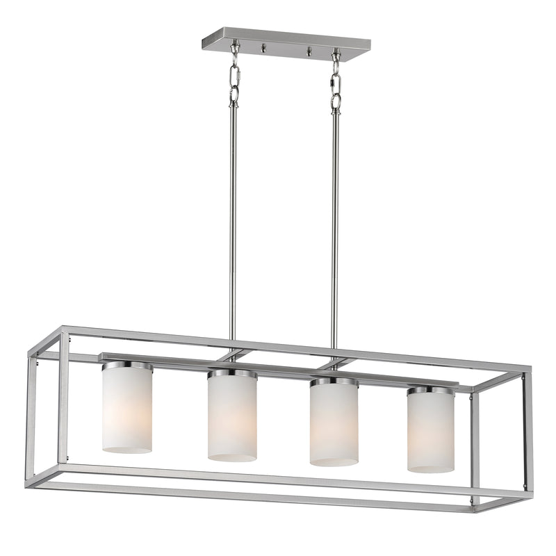 Lateral 4-Light Linear Pendant, Black or Satin Nickel