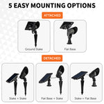 Tri-Color Progressive Outdoor Solar LED Spotlight