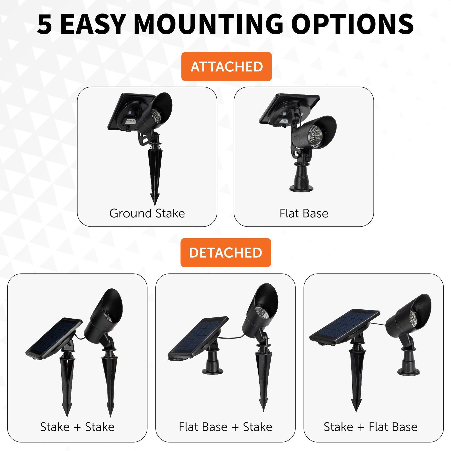 Tri-Color Progressive Outdoor Solar LED Spotlight