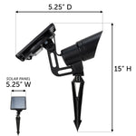 Tri-Color Progressive Outdoor Solar LED Spotlight