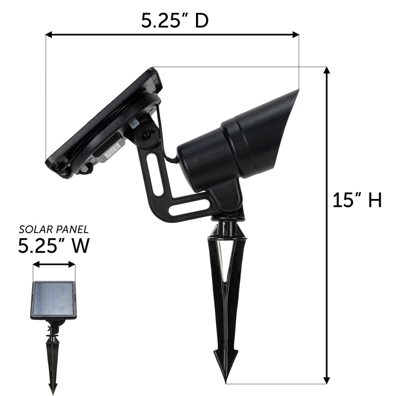 Tri-Color Progressive Outdoor Solar LED Spotlight