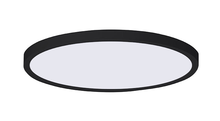 12" LED Round Surface Mini Panel, 24W, CCT Selectable, 120V, Black or White
