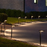 Contemporary Square Solar Path Light - Black 2 PK