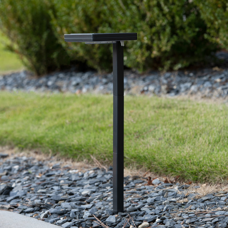 Contemporary Square Solar Path Light - Black 2 PK