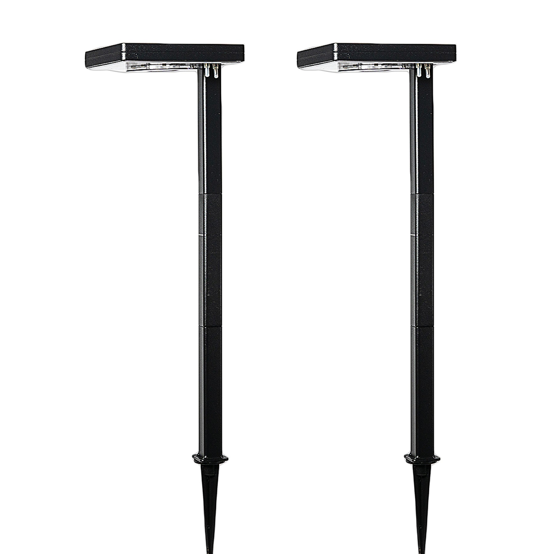 Contemporary Square Solar Path Light - Black 2 PK