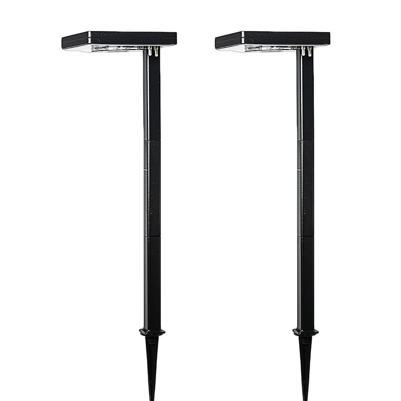 Contemporary Square Solar Path Light - Black 2 PK
