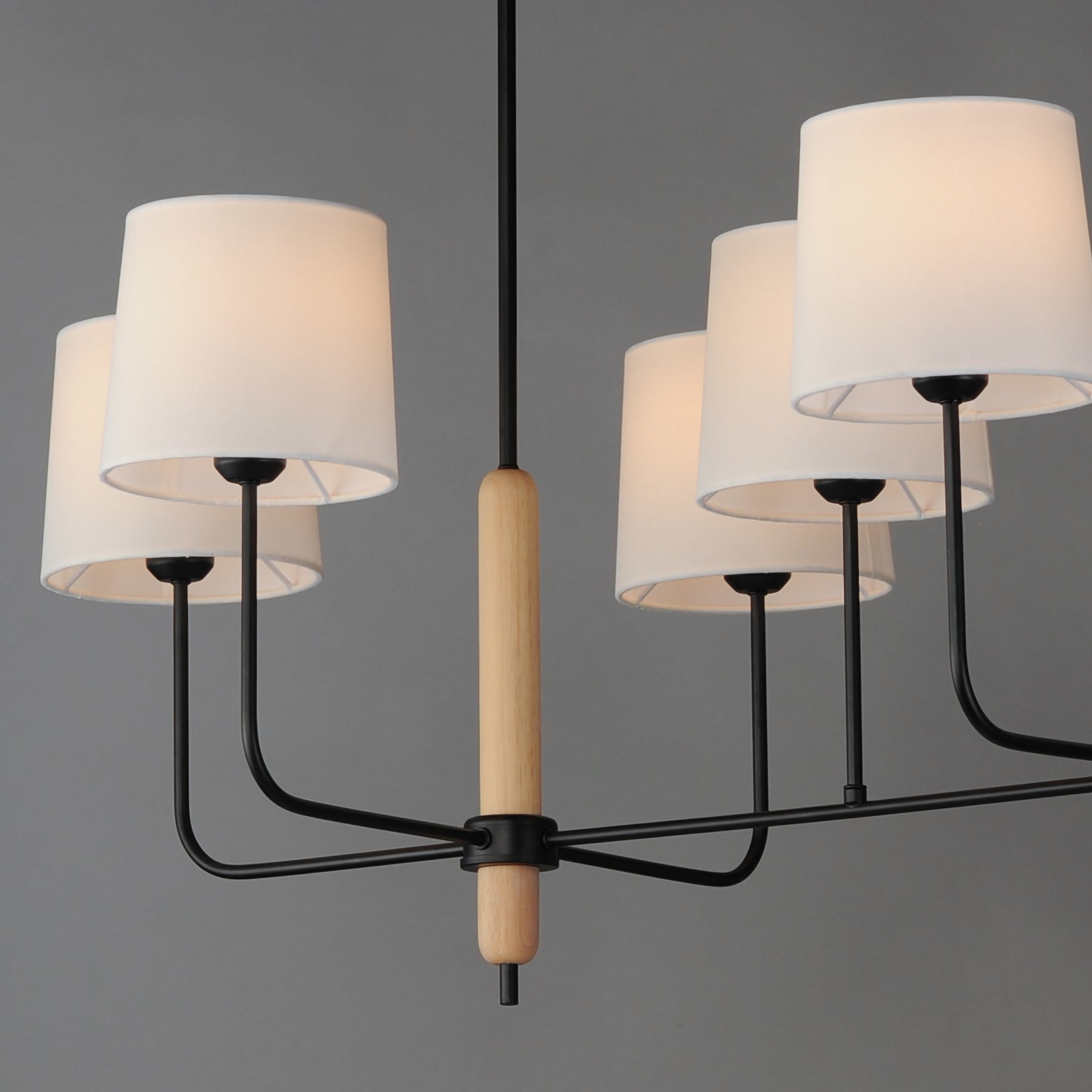 Bozeman 7-Light Linear Chandelier, Natural Wood
