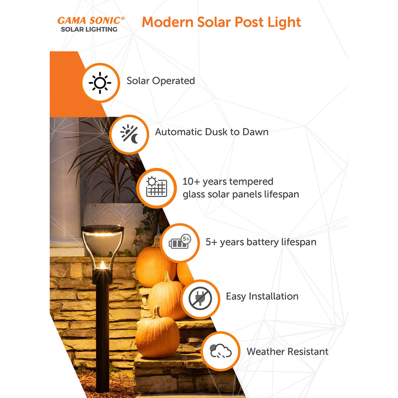 Solar Post Top Light, 2.5 Watt, 150 Lumens, Black