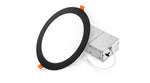 8" LED Recessed Mini Panel Round, 20W, CCT Selectable, 120V, Black or White