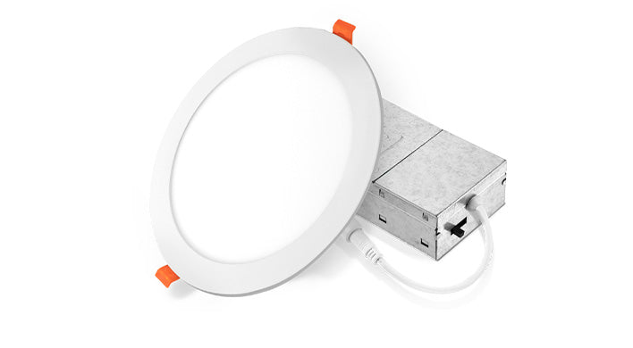 8" LED Recessed Mini Panel Round, 20W, CCT Selectable, 120V, Black or White