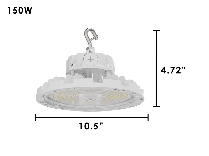 Aries G4 LED UFO High Bay, 24,000 Lumen Max, Wattage and CCT Selectable, White Finish, Comparable to 320-400 Watt HID Fixture, 120-277V