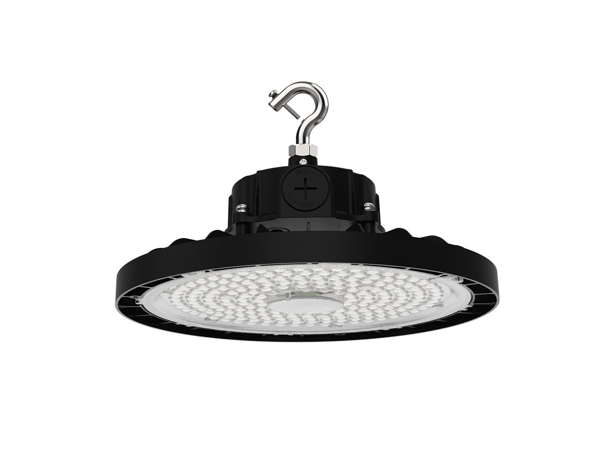 Static LED UFO High Bay, 15,000 Lumens, 100 Watt, 5000K, 120-277V, Black Finish