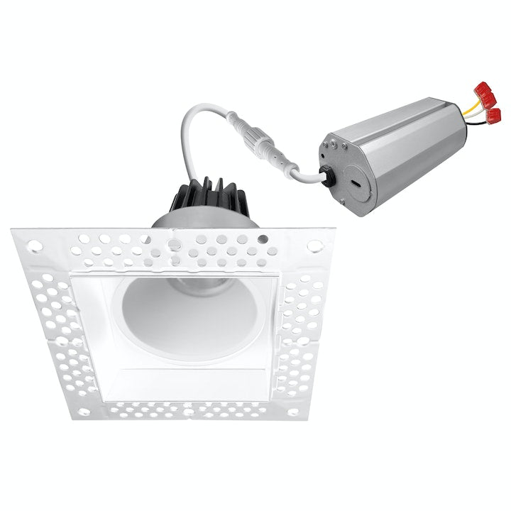 2" Square Downlight, Trimless-Line, 5-CCT Selectable, 8W or 15W, 600-1000 Lumens, Black or White Finish